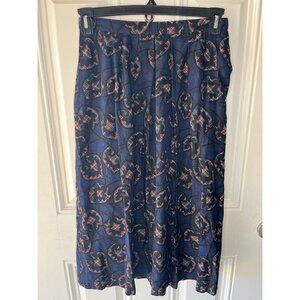 Vintage Country sophisticated By Pendleton Blue Black Printed MIDI Skirt Size 10